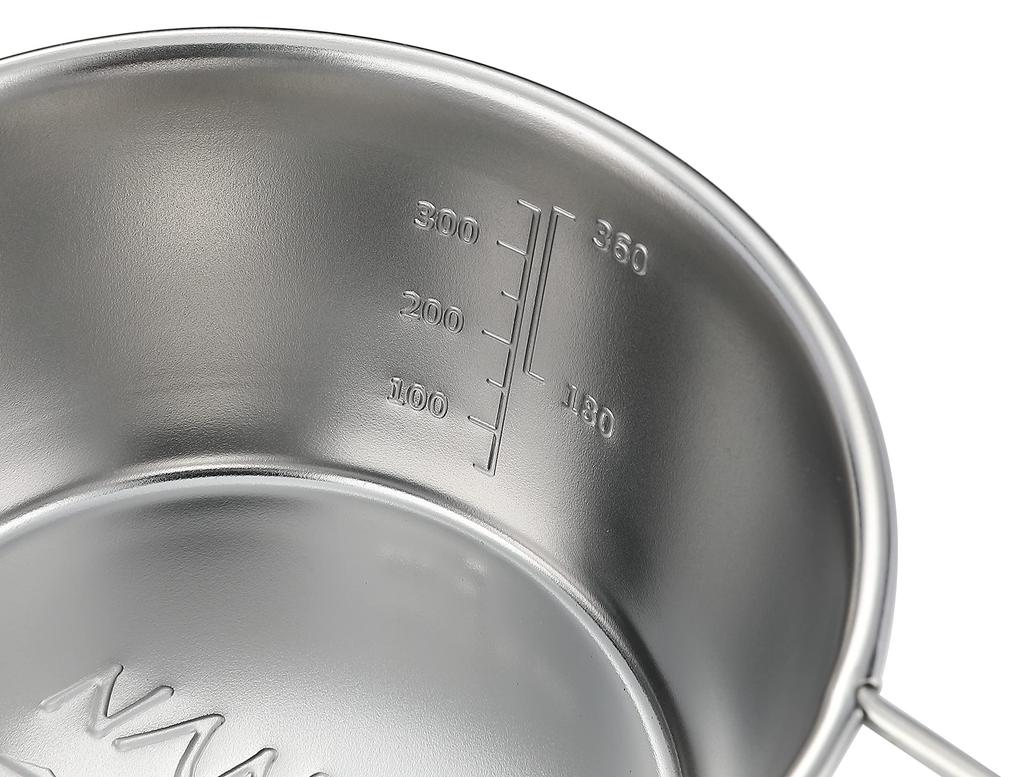 NANGOGEAR (Nanko Camping Gear) Deep Sierra Cup, Stainless Steel #450, 3-Piece Set, with Storage Case, 18-8 Stainless Steel, 21120 (S-360-3P+B)