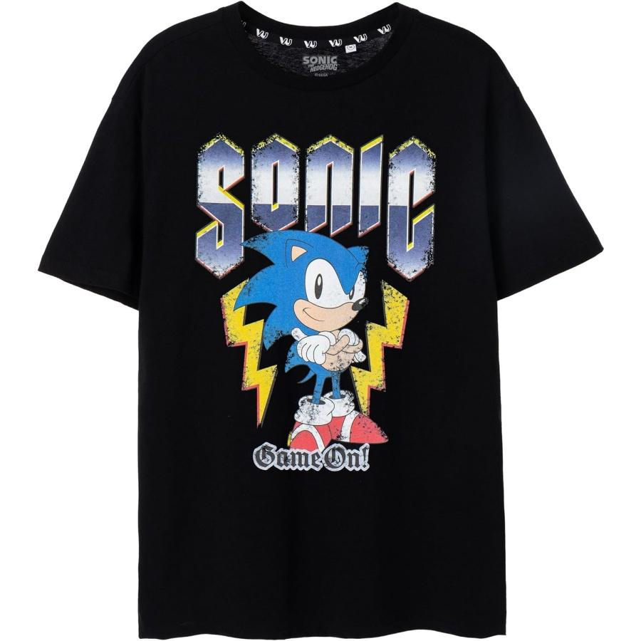

Sonic The Hedgehog Black Men s Short-Sleeved T-Shirt _ Game On Design _ Authentic Sonic Gift Merchandise M чорний