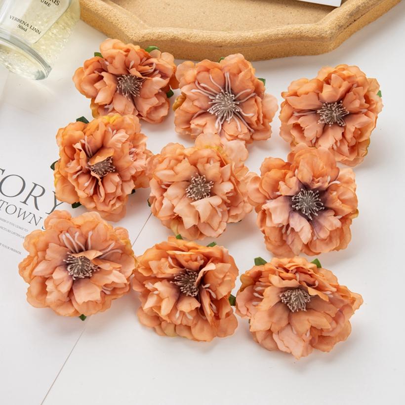 5/10 st Konstgjord Blomma Siden Pion Scrapbook Gör-det-själv Hem Vas Julkrans Bröllop Väggdekoration Trädgård Båge Tillbehör