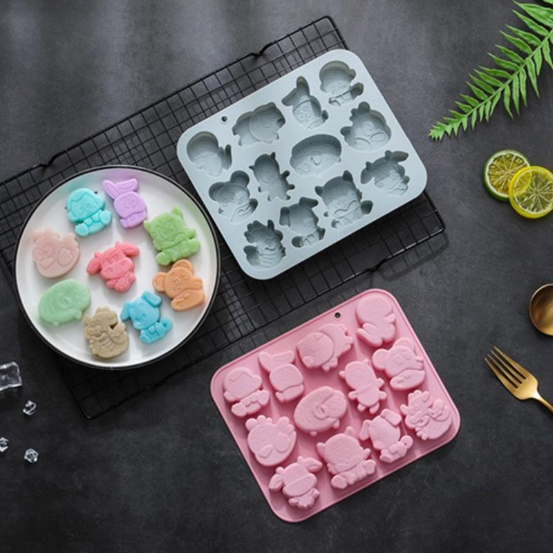 Silicone Fondant Molds Chinese Zodiac Shape Chocolate Moulds Candy Molds Silicone Material for DIY Hand-Making Use