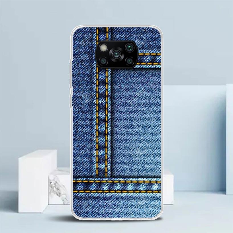 Jeans Cowboy Denim Printed Phone Case For Xiaomi Poco F7 Ultra X5 X6 X7 Pro M7 Redmi 15C 15 13C 13 12C 12 10C 10 10A 9 9C 9A 9T