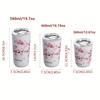 1pc 304 Stainless Steel Ins Hands-on Cup Straw High-value Girls Milk Tea Coffee Cup Anti-fall Water Bottle Water Cup Cherry Blos