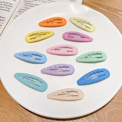 2PCS  Korean Wave Candy Color Hair Pin Kawaii Simple Basic Hair Clips for Children Headwear Headdress Girls Kids Hair Accessories