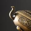 1Pcs Alloy Incense Stick Burner Sandalwood with Hollowed Out Patterns Lotus Incense Censer Retro Three Legged Stove