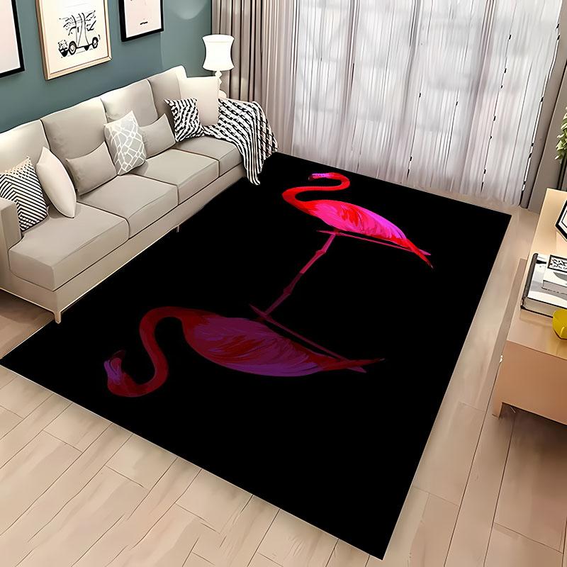 HD Printing Pink Flamingo Large Area Carpets for Home Living Room  Kids Bedroom Sofa Doormat Kitchen Floor Rugs Anti-slip  Decor