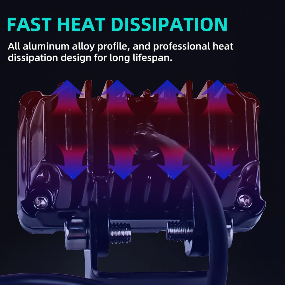 Motorcycle Headlight LED Work Light Hi/Low Beam Spotlight Flashing Fog Lamp White/Yellow Led Motorcycle Spotlight Driving Light