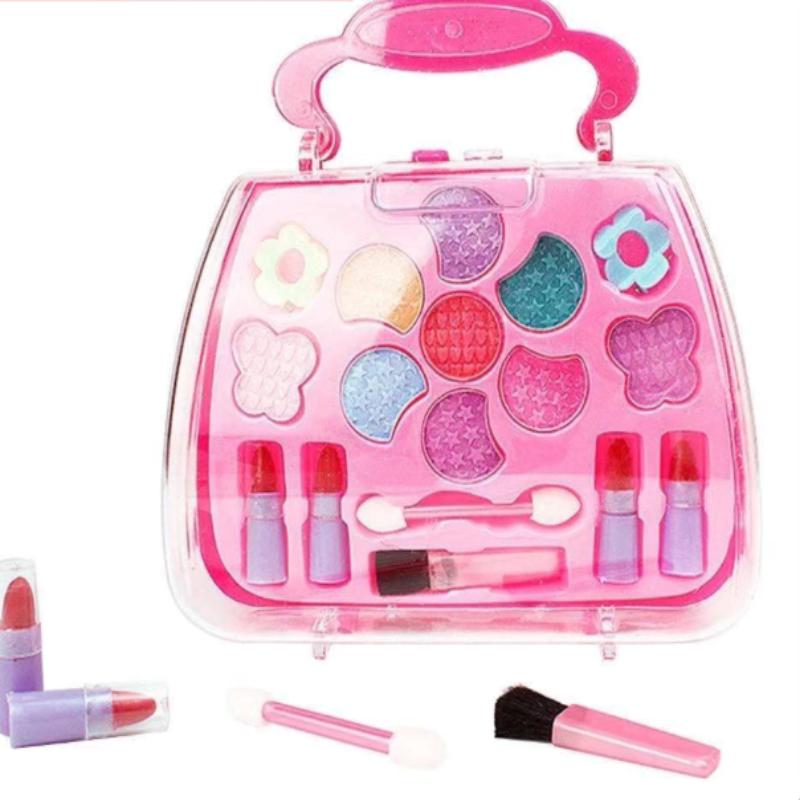 32Pcs Kids Makeup Toys Girls Real Makeup Kit Washable Non-Toxic Makeup Toy Set Retro Beauty Makeup