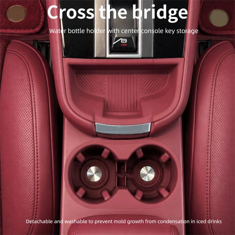 Car Center Storage Box Cup Holder For Porsche Macan 2014-2026 -2026 Soft Waterproof Central Console Organizer Protector
