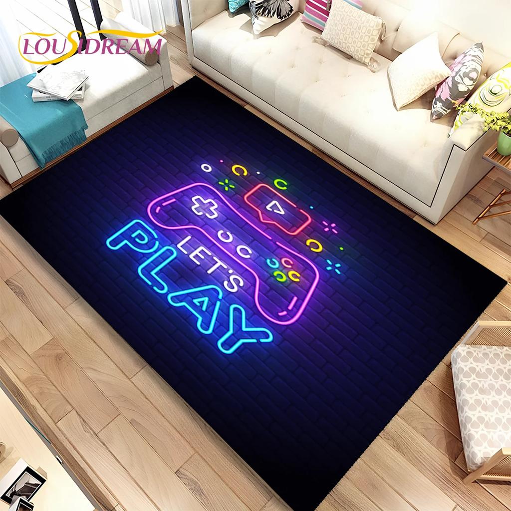 Kreslená hra Hráč Gamepad Koberec Koberec do obývacího pokoje Ložnice Domácí dekorace, Podložka Protiskluzová Dekorace Dětská Herna Pohovka Rohožka