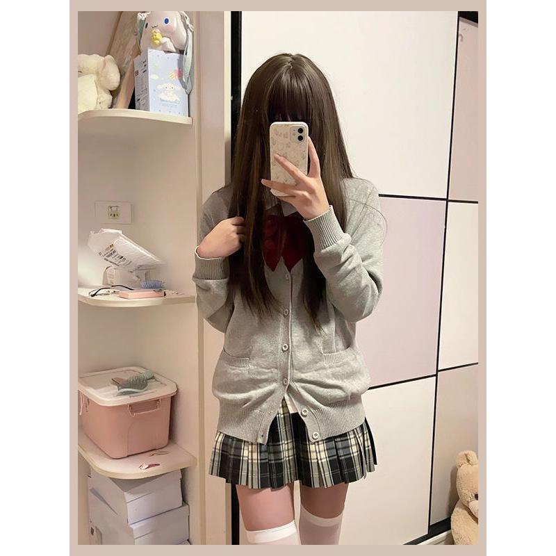 Original JK Women's Cardigan Sweater Coat - Autumn/Winter Japanese School Style, Long Sleeve Knit Top