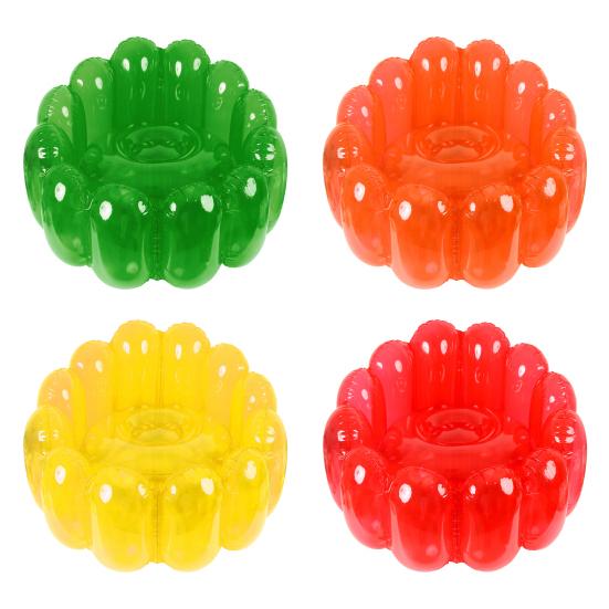 Inflatable Sofa Chair Transparent Leak-Proof PVC 250 Lbs Capacity Portable Indoor Living Room