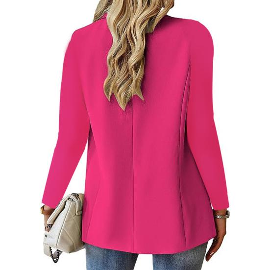 Damen Business Anzugjacke Revers Langarm Einknopf Anzugjacke mit Taschen Einfarbig Lockere Passform Business Oberbekleidung Arbeitskleidung