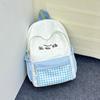 Schoolbag Japanese contrasting color plaid large-capacity backpack cute student backpack junior high school high school student campus schoolbag
