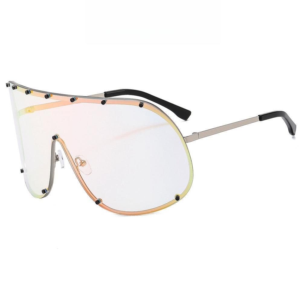 Fashion Oversized Luxury Sunglasses For Women Men Modern One-Piece Lens Frame High Quality Sun Glasses Shades UV400 Eyeglasses
