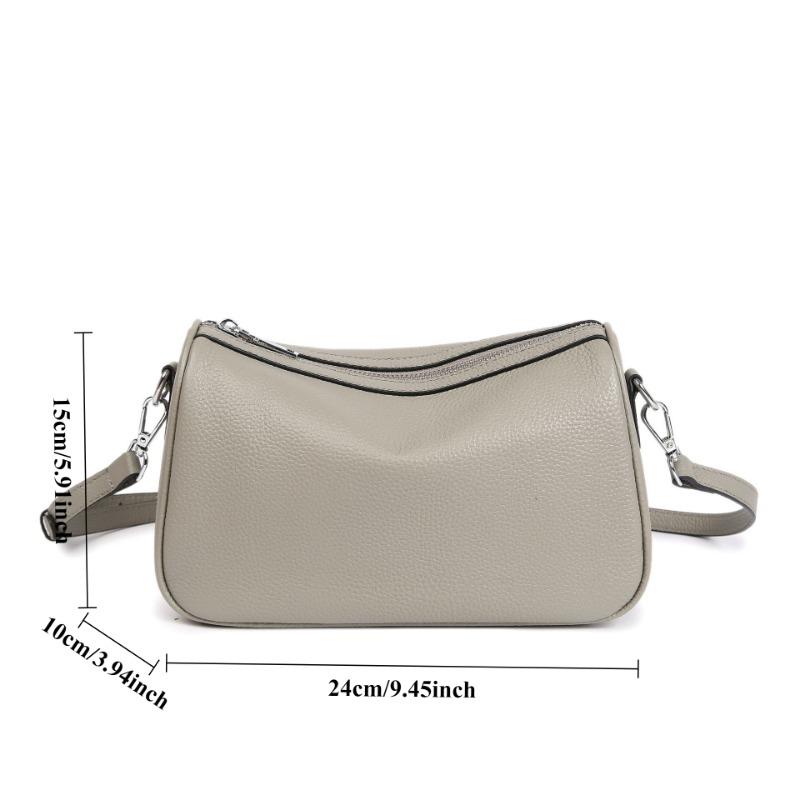 Head Layer Cow Leather Women's Shoulder Bag, Simple and Practical Soft Leather Crossbody Handbag, Lightweight Small Phone Bag
