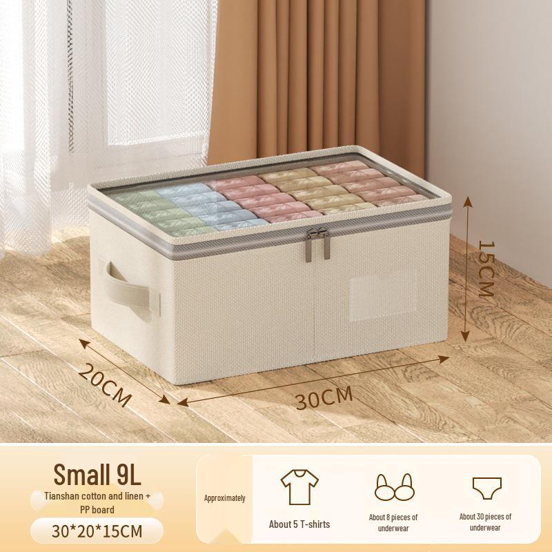 Tianshan Cotton Linen Portable Thickened Wardrobe Storage Box