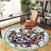 1pc Mexican Dance Floral Round Chair mat Area Rug - Non-Slip, Floor Mat for Office, Bedroom, home decor Christmas Gift-1002337