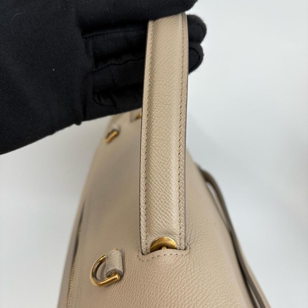 [Pre-Owned] Belt Bag Classic Grain Leather Mini Shoulder Crossbody Tote - Excellent #1BODE5M