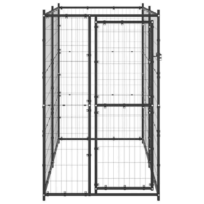 VidaXL Chenil d'Extérieur pour Chiens Acier 110x220x180 cm Enclos Cage Chiot 150796