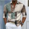 Heren Geometrisch Patroon Bedrukte Lange Mouw Shirts Casual Vest Nieuwe Knopen Vakantie Mode Shirts