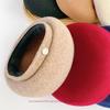 Women French Art Retro Wool Felt Beanie Beret Hat - Warm Winter Solid Colors Cap for Female