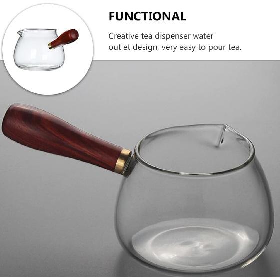 STOBOK Japanese Teapot Glass Tea Maker with Side Handle Milk Warmer Pot pour Coffee Kettle Tokoname Kyusu Teapot Vintage Butter Warmer for Home