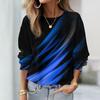 Women's Gradient Graphic Basic Sweatshirts 3D Print O-Neck Long Sleeve Tops Women's Apparel Y2K Streetwears Fall Pullover