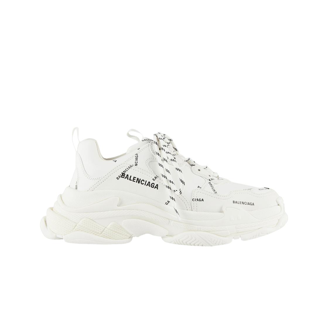 

Balenciaga Allover Logo Triple S Sneakers White Black EU 41