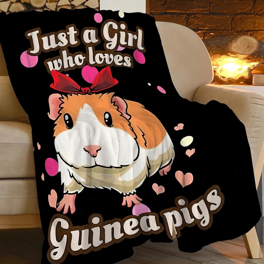 Guinea Pig Blanket Hamster Animal Throw Blankets Plush Cozy Flannel Ultra Soft Fuzzy Funny Party Blanket Gifts for Girls Women