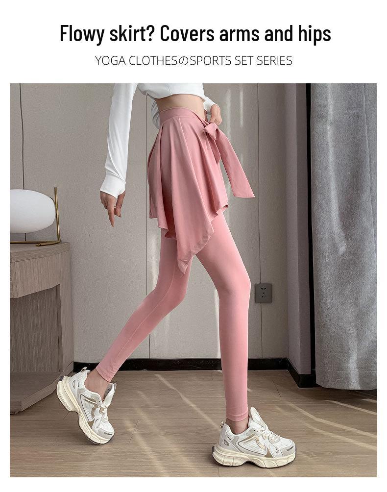 Women's Plus Size Quick-Dry Yoga Skirt-Pants, Anti-Exposure, Autumn Fitness Long Pants