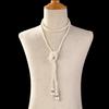 Long Pearl Necklace Multi-layer Knotted Tassel Gourd Sweater Chain 920s Vintage Clothing Accessories Necklace Women
