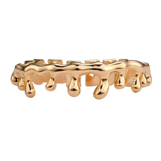 1 Set Teeth Brace Water Drop Shape Dress Up Copper Hip Hop Teeth Brace for Halloween
