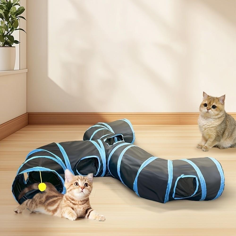 Extended Folding Cat Tunnel Toy Breathable Pet Playing Tube Funny Cat Hideaway  Hideaway