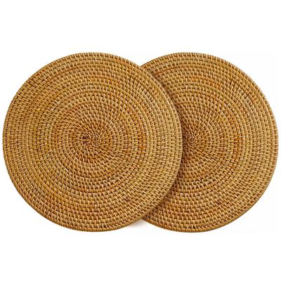 [LANGYU] Rattan Pot Mat, Heat Resistant, Thick 0.5cm, Round, Washable, Handmade, Woven, Scandinavian Style, Stylish, Home Cafe Coaster, Small Item