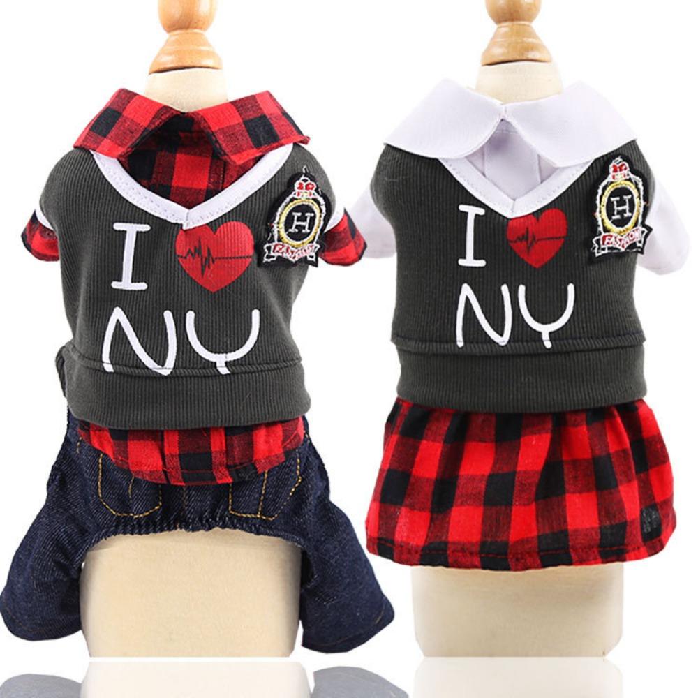 Four-legged cat Navy wind dog college wind autumn new size dog clothes pet clothes cat clothes pet supplies