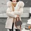 Hooded Women Coat Winter Jacket with Faux Fur Collar Soft Fabric Warm Fashionable Zipper Closure for Autumn Versatile