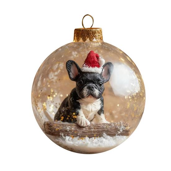 3D Animal Christmas Ball Ornament Funny Dog/Cat/Turtle Hanging Decoraton Clear Plastic Xmas Balls Ornament