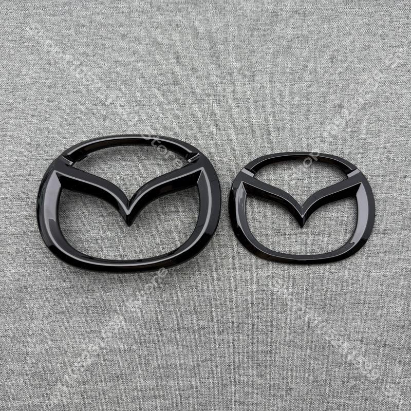 Black Logo MAZDA3 Front Emblem Letters Badge Car Rear Trunk Sticker For 2015 2016 Years MAZDA3 Sedan Hatch back Accessories FF17