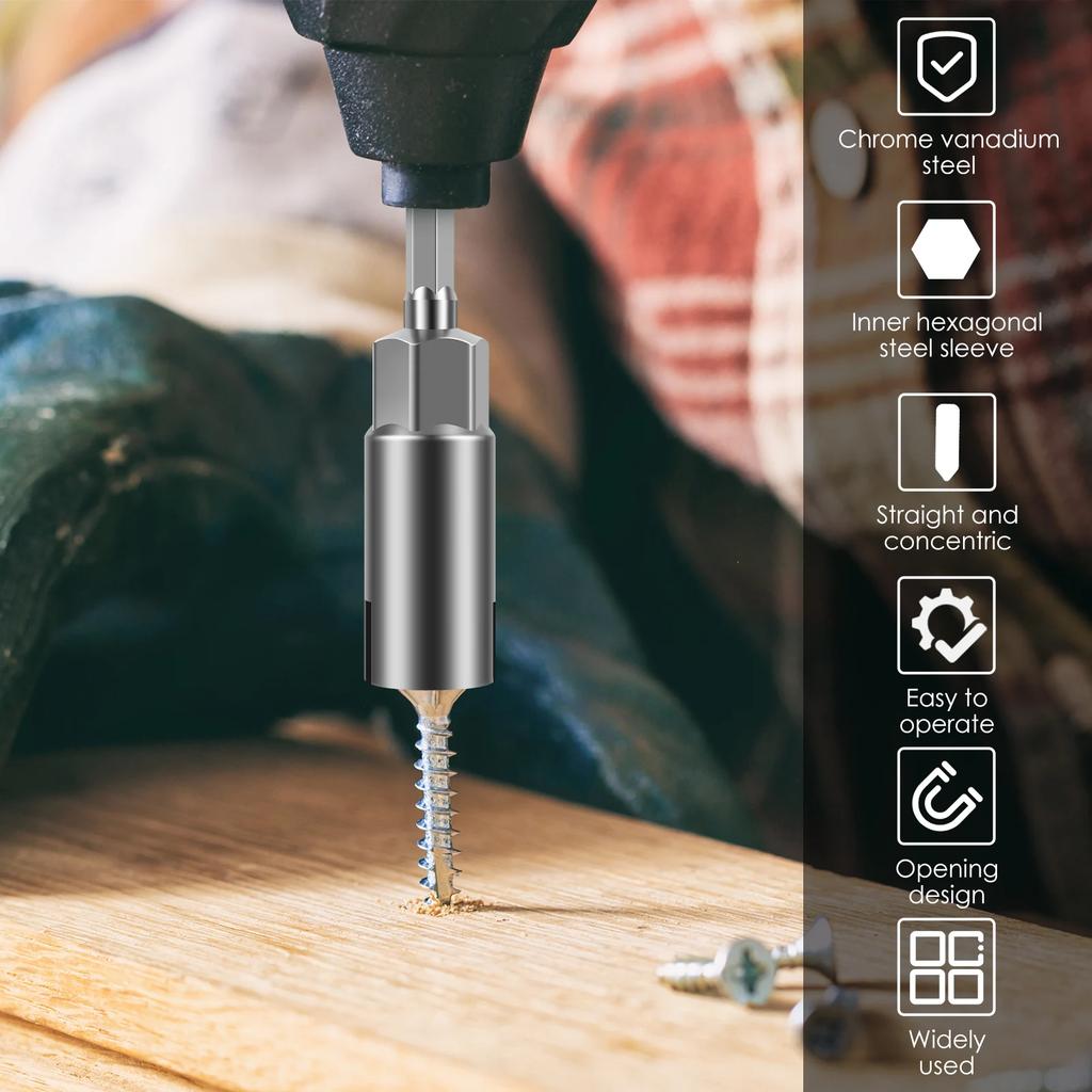 Hex Shank Nut Driver Safe High Efficient Wing Nut Driver Sockets Time Saving Slot Wing Nuts Drills Bits Sockets for Panel Nuts