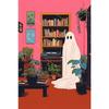 Cute Ghost Black Cat Canvas Gallery Wall Prints Halloween Floral Bat Wall Art Soft Pastel Fall Farmhouse Holiday Home Decor Gift
