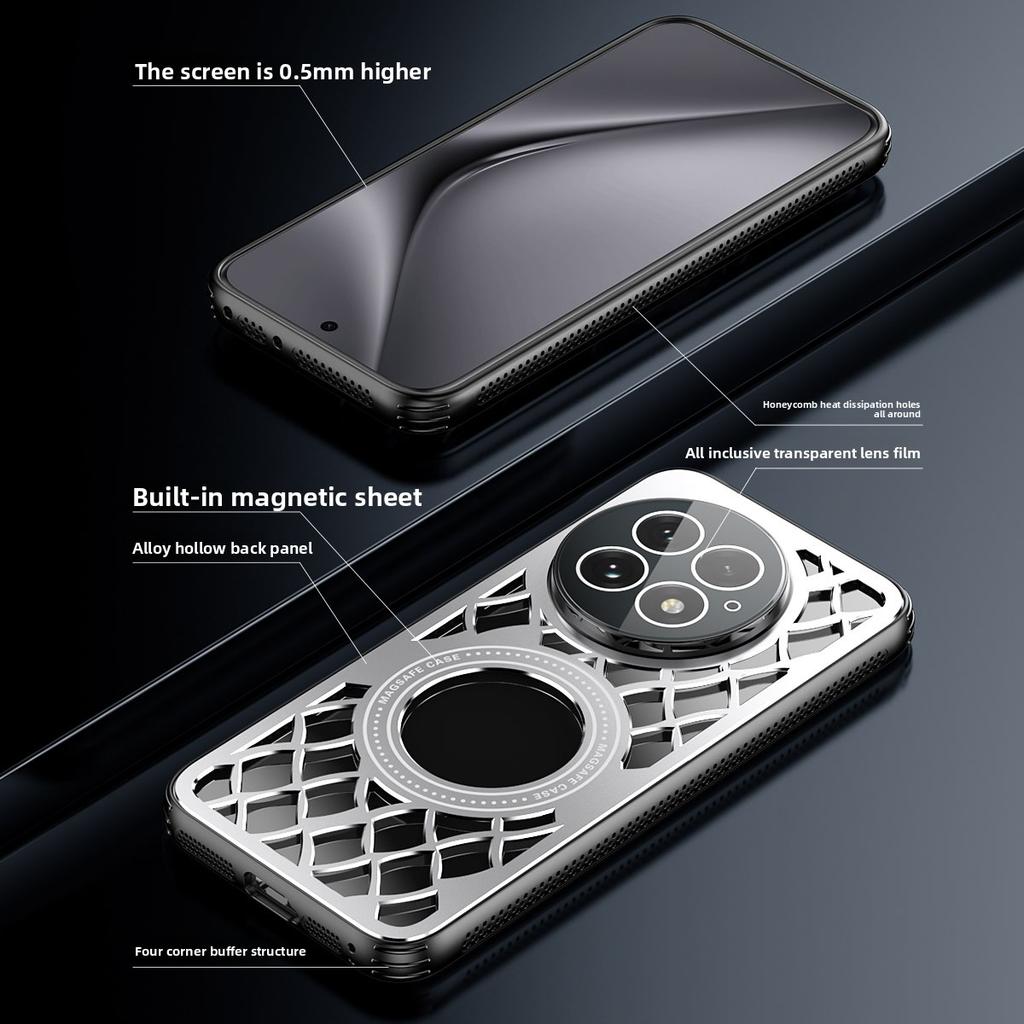 For OnePlus 13T Case Hard Alloy Heat Dissipation Magnetic Protective Back Cover for OnePlus 13 13R 13T One Plus 13 Phone Shell