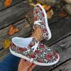 Foreign Trade Large Size New Flat-bottom Printed Canvas Shoes Comfortable Round Head Fashion Casual Shoes