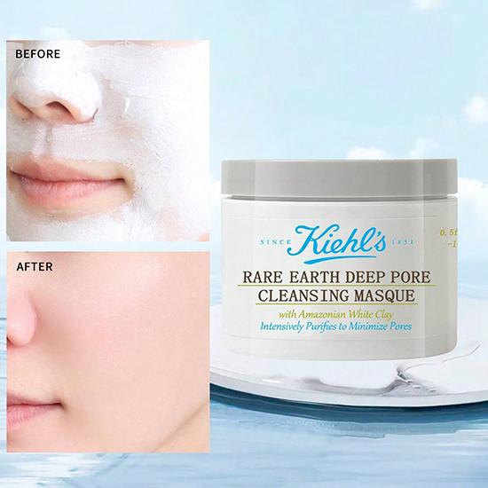 Kiehl's Rare Earth Tiefenreinigungsmaske Mit Amazonischer Weißer Tonerde Intensiv Reinigt Zur Minimierung Der Poren 0.5 FL.OZ. 14 ml Mini-Größe