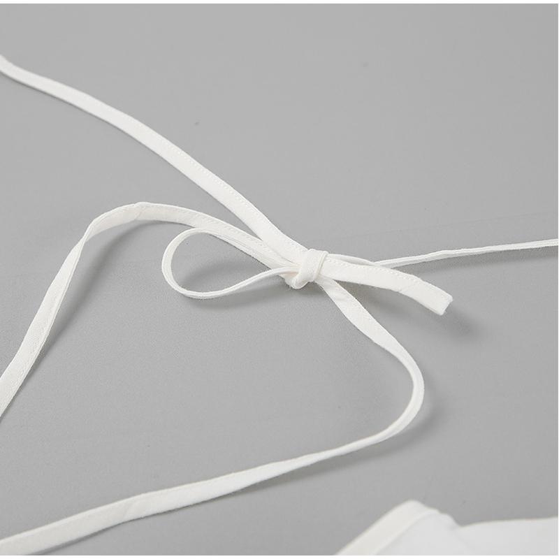 Casual White Cotton and Linen Women's Suit Fashion Fly Sleeve Tops Wide-leg Pants Solid Color Two-piece Suits