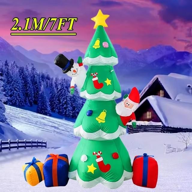 Christmas Inflatable Style Decoration Built-in LED Lights Inflatable Model Outdoor Ornament Xmas Party New Year Garden Decor