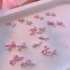10 Stück Lange Rosa Harz Schleife Nagelkunst Charme 3D Kawaii Mattierte Fee Nagel Schleifen Dekor Teile Diy Design Nagelzubehör