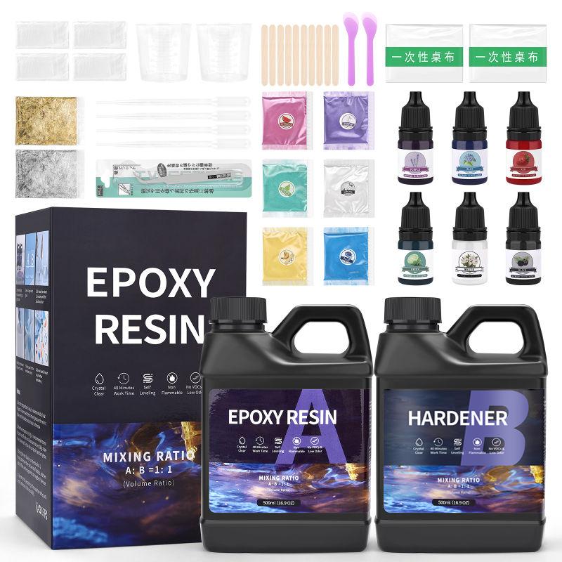 500/1000ml 1:1 AB Resin Epoxy Glue Set High Adhesive Hardener Crystal Glue Jewelry Making Transparent Clear DIY Resin Mold Crafs