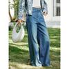 JUZUI Women's 100% Cotton Loose Wide-Leg Denim Jeans