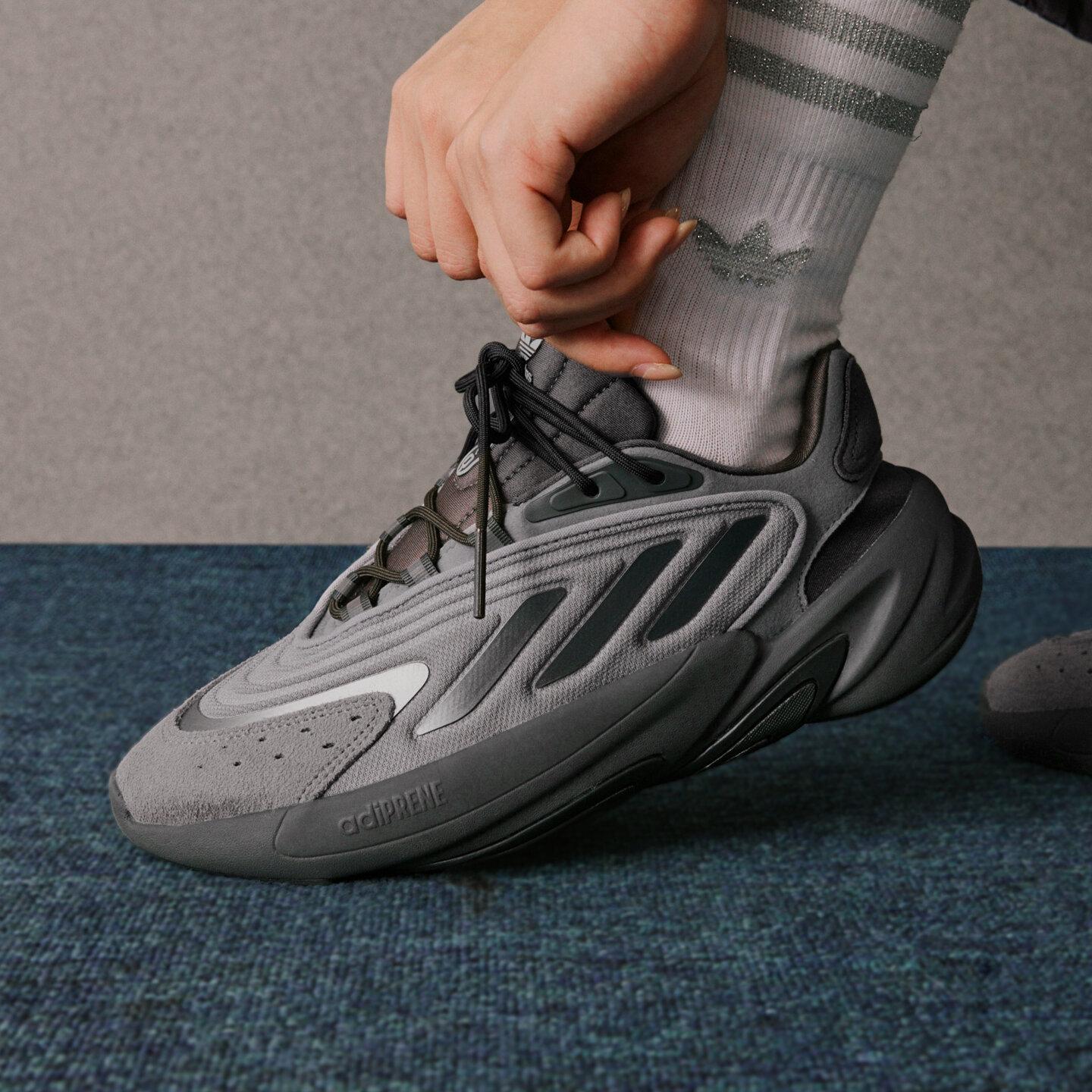 Adidas Originals Ozelia Низкие Кроссовки на Толстой Подошве Унисекс Серые 35.5