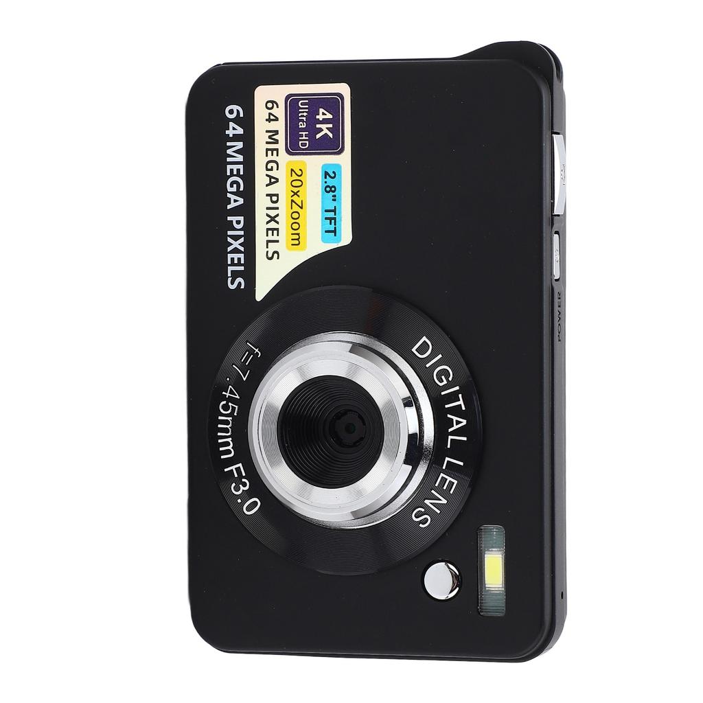 2.8in 4K 64MP HD Digital Camera 20X Zoom Auto  Portable   Camera for Girls Boys Teenagers